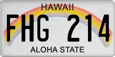 HI license plate FHG214