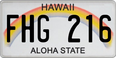 HI license plate FHG216