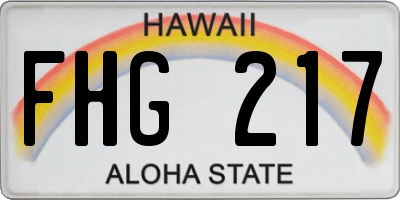 HI license plate FHG217
