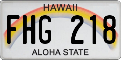 HI license plate FHG218
