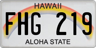 HI license plate FHG219