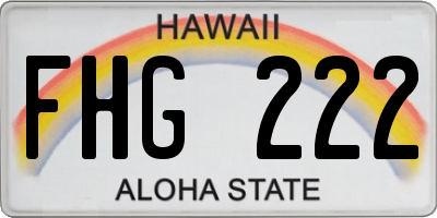 HI license plate FHG222
