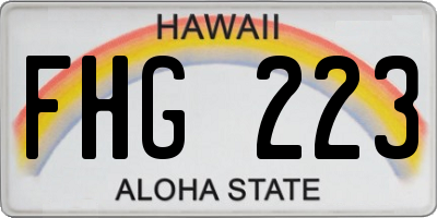 HI license plate FHG223