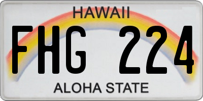 HI license plate FHG224
