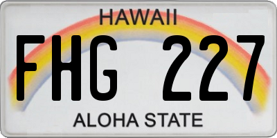HI license plate FHG227