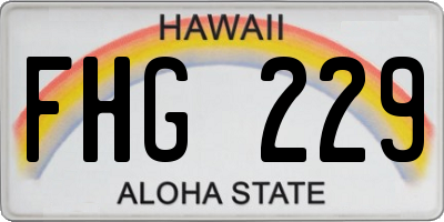 HI license plate FHG229
