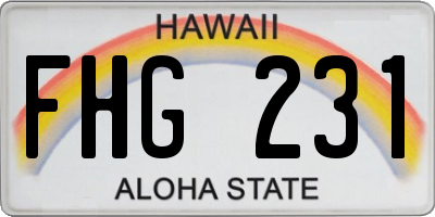 HI license plate FHG231