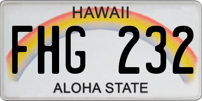 HI license plate FHG232