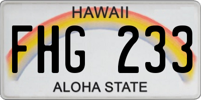 HI license plate FHG233