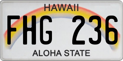 HI license plate FHG236