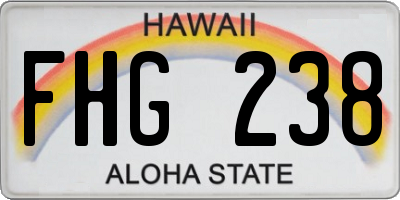 HI license plate FHG238