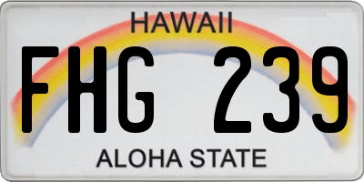HI license plate FHG239