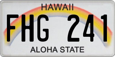 HI license plate FHG241