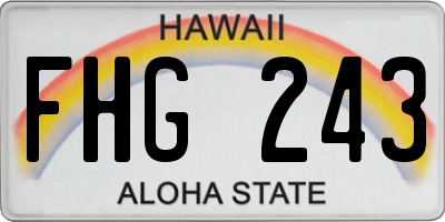 HI license plate FHG243