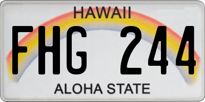 HI license plate FHG244