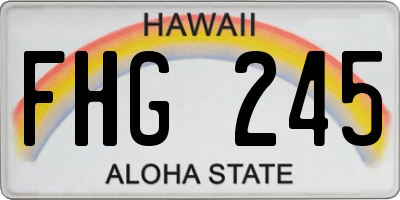 HI license plate FHG245