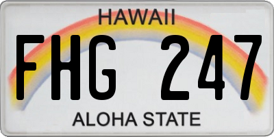 HI license plate FHG247