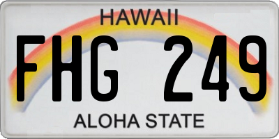HI license plate FHG249