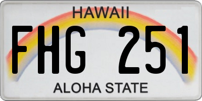 HI license plate FHG251