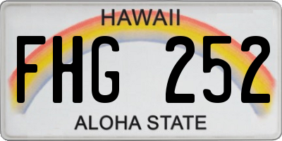 HI license plate FHG252