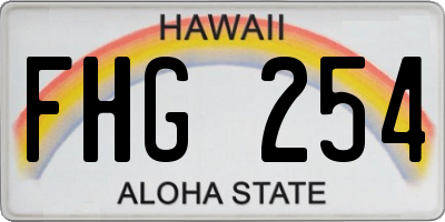 HI license plate FHG254