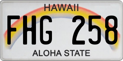 HI license plate FHG258