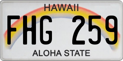 HI license plate FHG259
