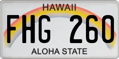 HI license plate FHG260