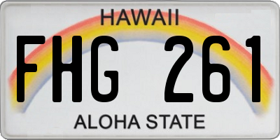 HI license plate FHG261