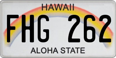 HI license plate FHG262