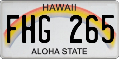 HI license plate FHG265