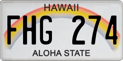 HI license plate FHG274