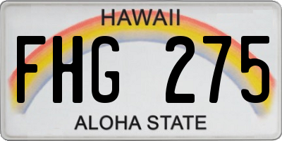 HI license plate FHG275