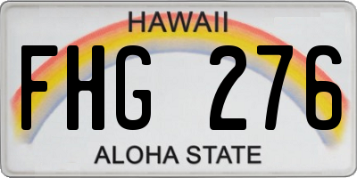 HI license plate FHG276