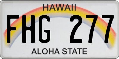 HI license plate FHG277