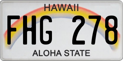 HI license plate FHG278