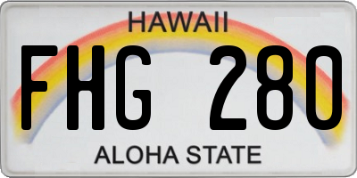 HI license plate FHG280