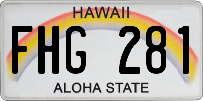 HI license plate FHG281