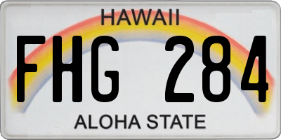 HI license plate FHG284