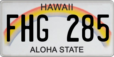 HI license plate FHG285