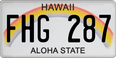HI license plate FHG287