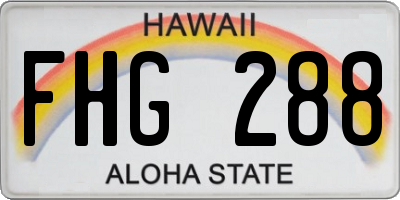 HI license plate FHG288