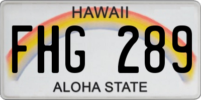 HI license plate FHG289