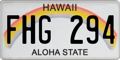 HI license plate FHG294