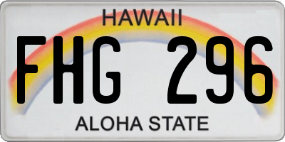 HI license plate FHG296