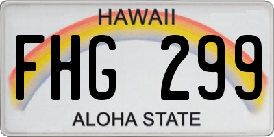 HI license plate FHG299