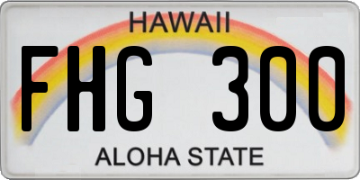 HI license plate FHG300