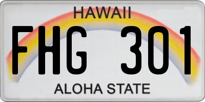 HI license plate FHG301