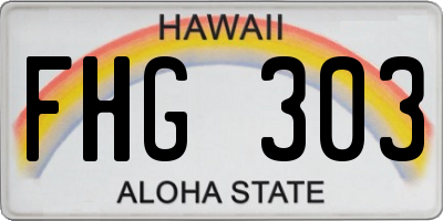 HI license plate FHG303