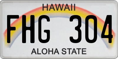 HI license plate FHG304